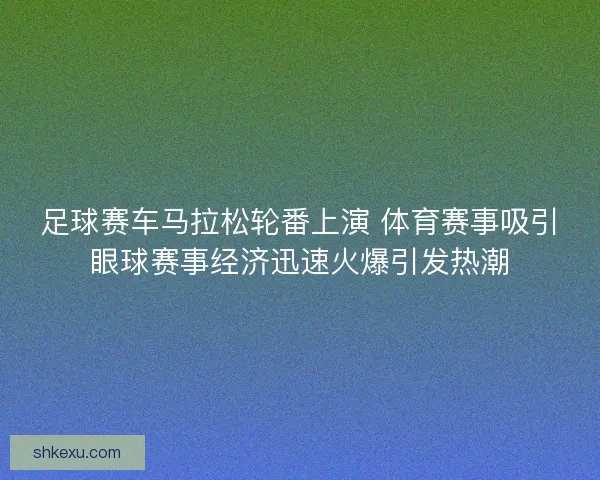 足球赛车马拉松轮番上演 体育赛事吸引眼球赛事经济迅速火爆引发热潮
